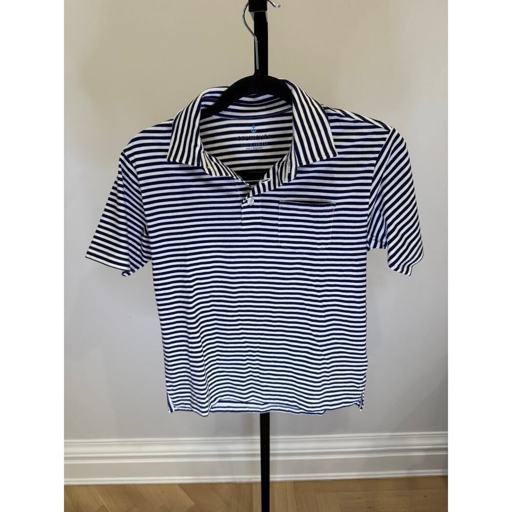 JCREW - CrewCut - Boys Navy Stripe Polo - L 10-11Y